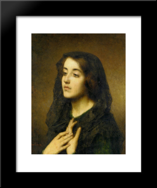 Modesty 20x24 Black Modern Wood Framed Art Print Poster by Harlamoff, Alexei Alexeivich