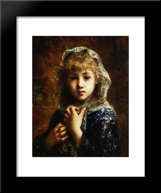 A Young Beauty 20x24 Black Modern Wood Framed Art Print Poster by Harlamoff, Alexei Alexeivich