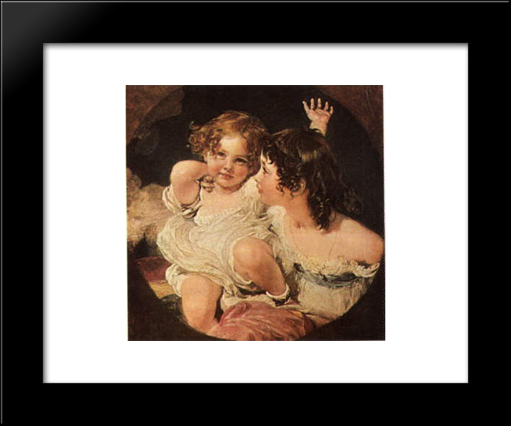 Calmady Children 20x24 Black Modern Wood Framed Art Print Poster by Lawrence, Sir Thomas