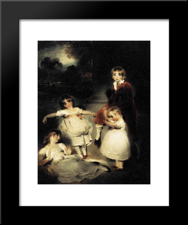 Portrait Of The Children Of John Angerstein 20x24 Black Modern Wood Framed Art Print Poster by Lawrence, Sir Thomas