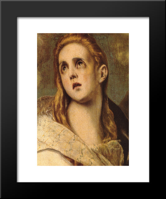 The Penitent Magdalene [Detail] 20x24 Black Modern Wood Framed Art Print Poster by El Greco