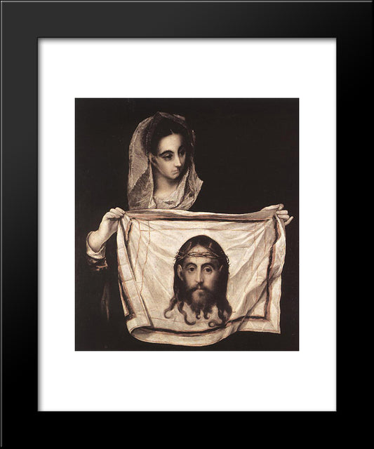 St Veronica With The Sudary 20x24 Black Modern Wood Framed Art Print Poster by El Greco