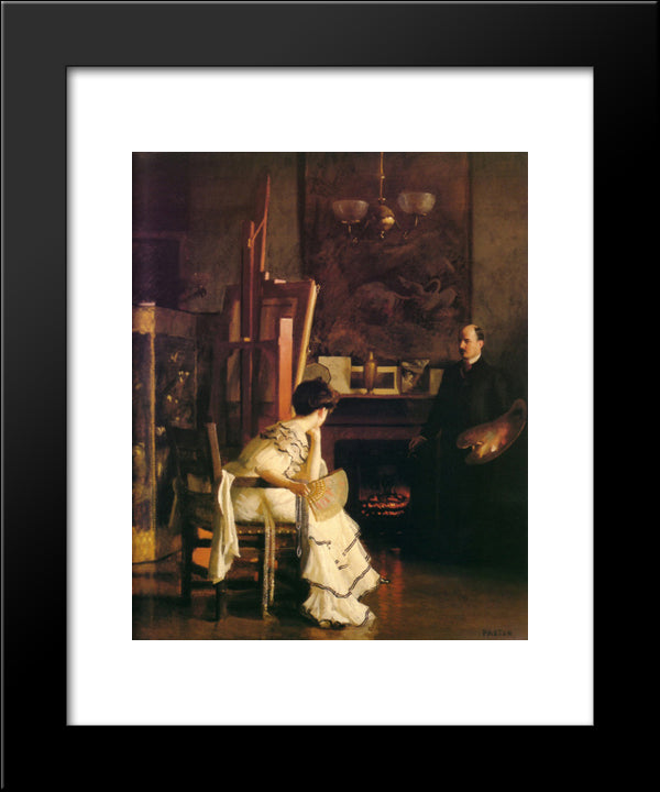 In The Studio 20x24 Black Modern Wood Framed Art Print Poster by Paxton, William McGregor