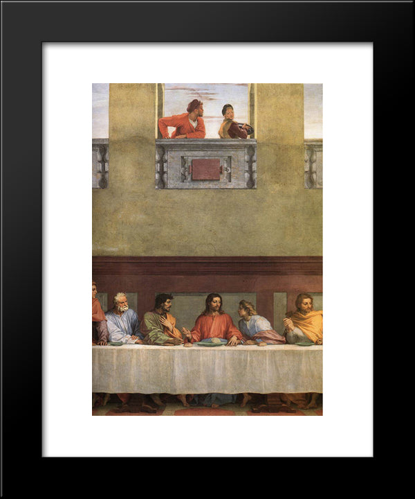 The Last Supper [Detail] 20x24 Black Modern Wood Framed Art Print Poster by Sarto, Andrea del