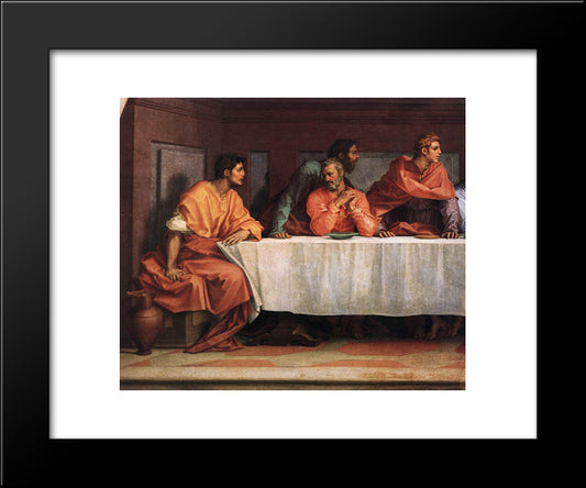 The Last Supper [Detail] 20x24 Black Modern Wood Framed Art Print Poster by Sarto, Andrea del