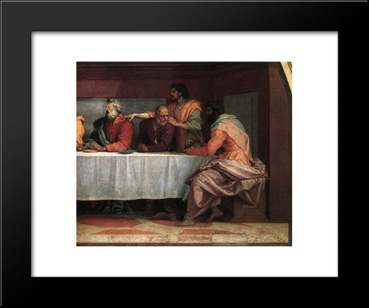 The Last Supper [Detail] 20x24 Black Modern Wood Framed Art Print Poster by Sarto, Andrea del