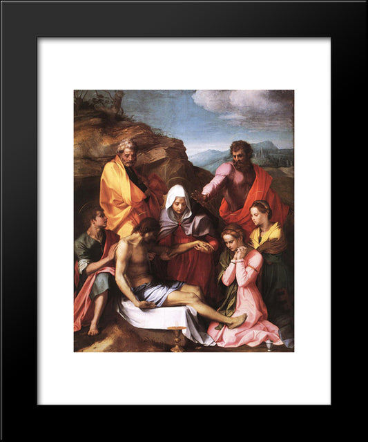 Pieta 20x24 Black Modern Wood Framed Art Print Poster by Sarto, Andrea del