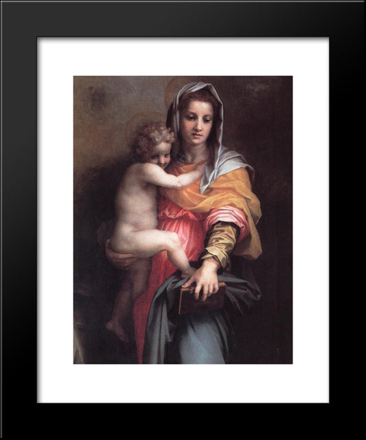 Madonna Of The Harpies [Detail] 20x24 Black Modern Wood Framed Art Print Poster by Sarto, Andrea del