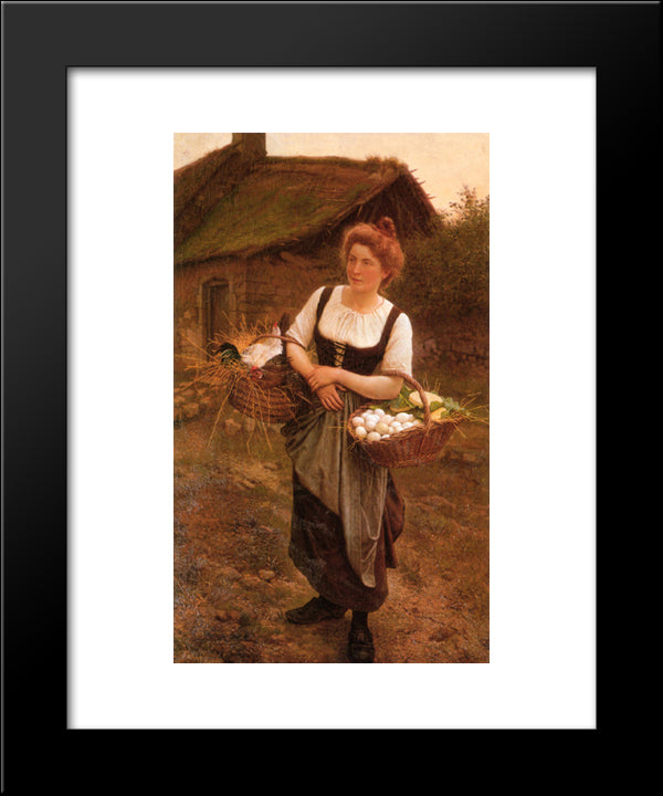 La Fille De Ferme 20x24 Black Modern Wood Framed Art Print Poster by Boulanger, Gustave