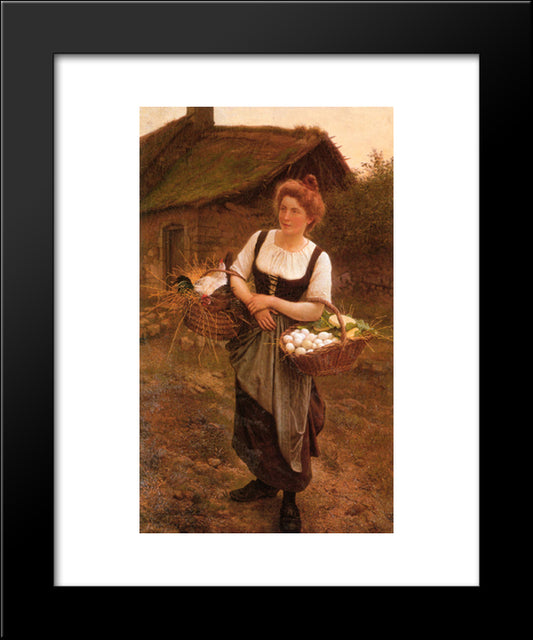 La Fille De Ferme 20x24 Black Modern Wood Framed Art Print Poster by Boulanger, Gustave