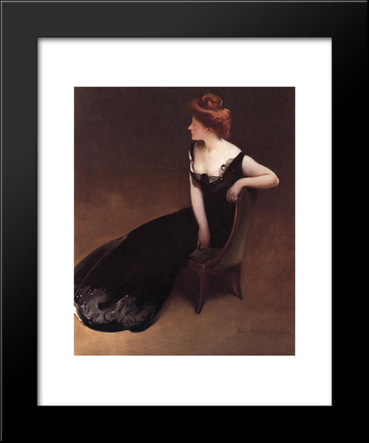 Portrait Of Mrs. V (Mrs. Herman Duryea) 20x24 Black Modern Wood Framed Art Print Poster by Alexander, John White