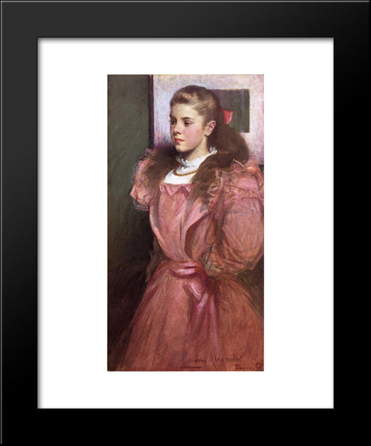 Young Girl In Rose 20x24 Black Modern Wood Framed Art Print Poster by Alexander, John White