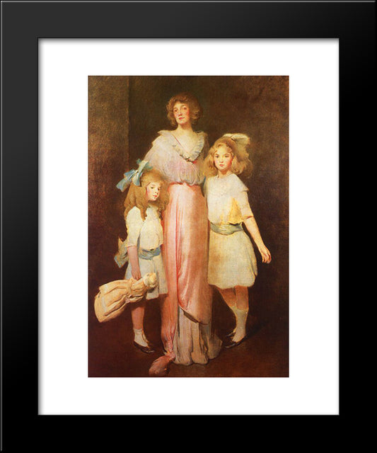 Mrs. Daniels With Two Children 20x24 Black Modern Wood Framed Art Print Poster by Alexander, John White