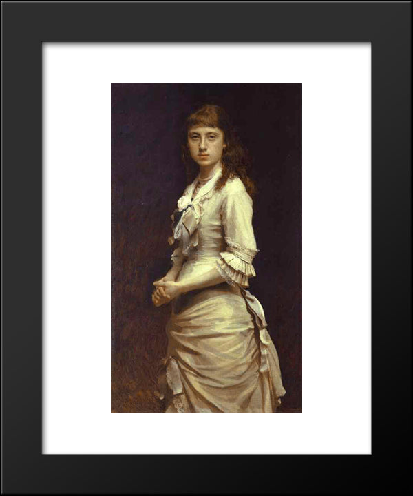 Portrait Of Sophia Kramskaya, The Artist'S Daughter 20x24 Black Modern Wood Framed Art Print Poster by Kramskoi, Ivan Nikolaevich