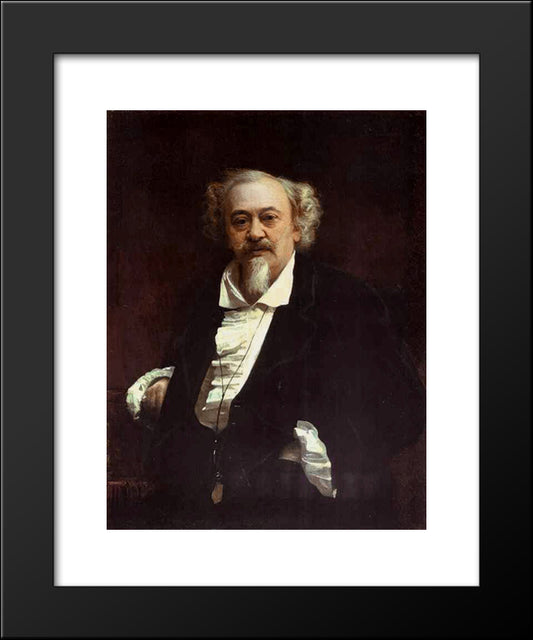 Portrait Of The Actor Vasily Samoilov 20x24 Black Modern Wood Framed Art Print Poster by Kramskoi, Ivan Nikolaevich