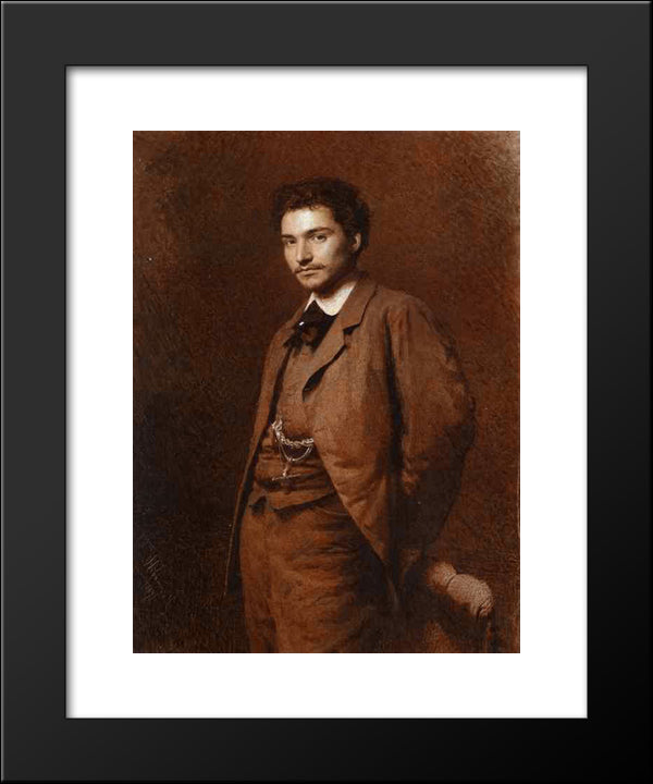 Portrait Of The Artist Feodor Vasilyev 20x24 Black Modern Wood Framed Art Print Poster by Kramskoi, Ivan Nikolaevich