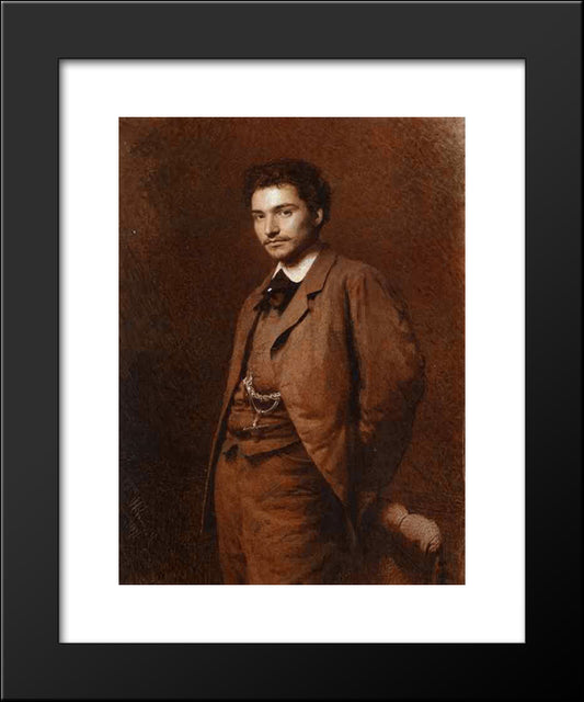 Portrait Of The Artist Feodor Vasilyev 20x24 Black Modern Wood Framed Art Print Poster by Kramskoi, Ivan Nikolaevich