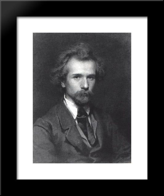 Portrait Of The Artist Paval Shestakova 20x24 Black Modern Wood Framed Art Print Poster by Kramskoi, Ivan Nikolaevich