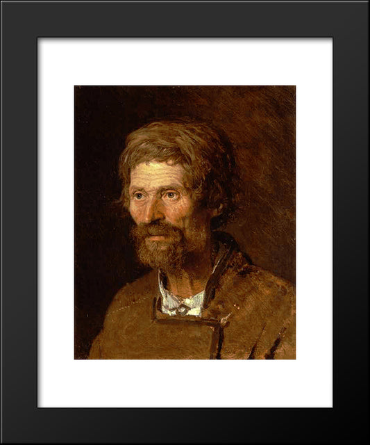 Head Of An Old Ukranian Peasant 20x24 Black Modern Wood Framed Art Print Poster by Kramskoi, Ivan Nikolaevich