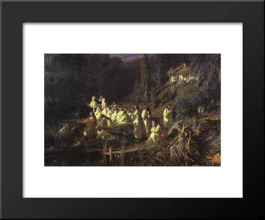 Mermaids 20x24 Black Modern Wood Framed Art Print Poster by Kramskoi, Ivan Nikolaevich