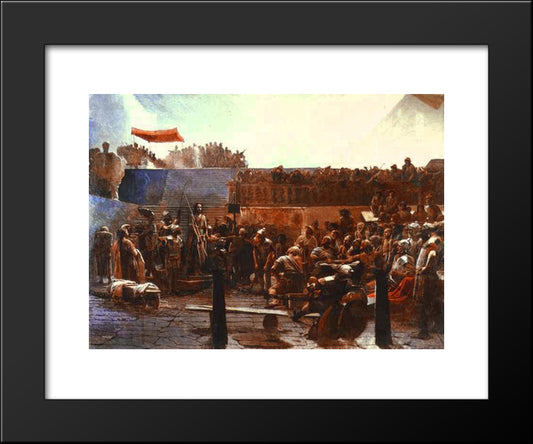 Mocking Christ 20x24 Black Modern Wood Framed Art Print Poster by Kramskoi, Ivan Nikolaevich