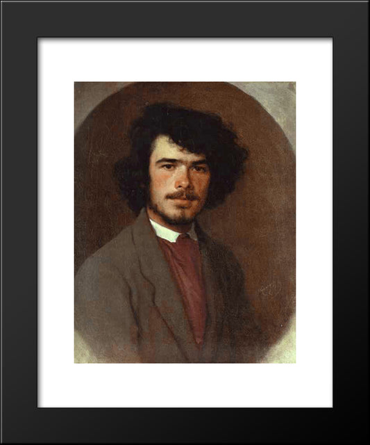 Portrait Of The Agronomist Vyunnikov 20x24 Black Modern Wood Framed Art Print Poster by Kramskoi, Ivan Nikolaevich