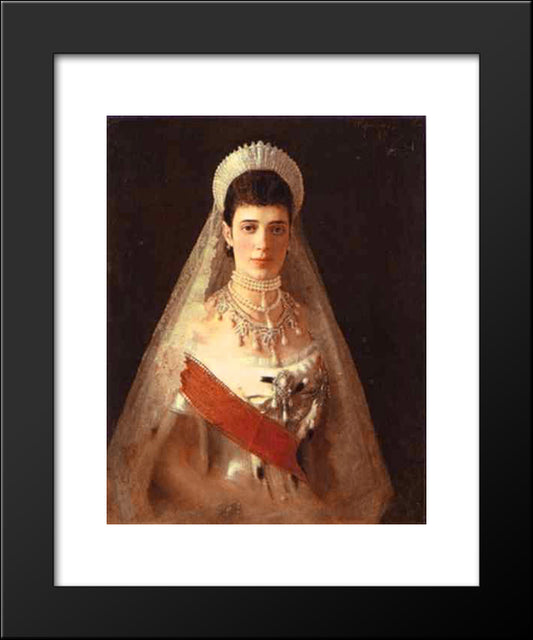 Portrait Of The Empress Maria Feodorovna 20x24 Black Modern Wood Framed Art Print Poster by Kramskoi, Ivan Nikolaevich