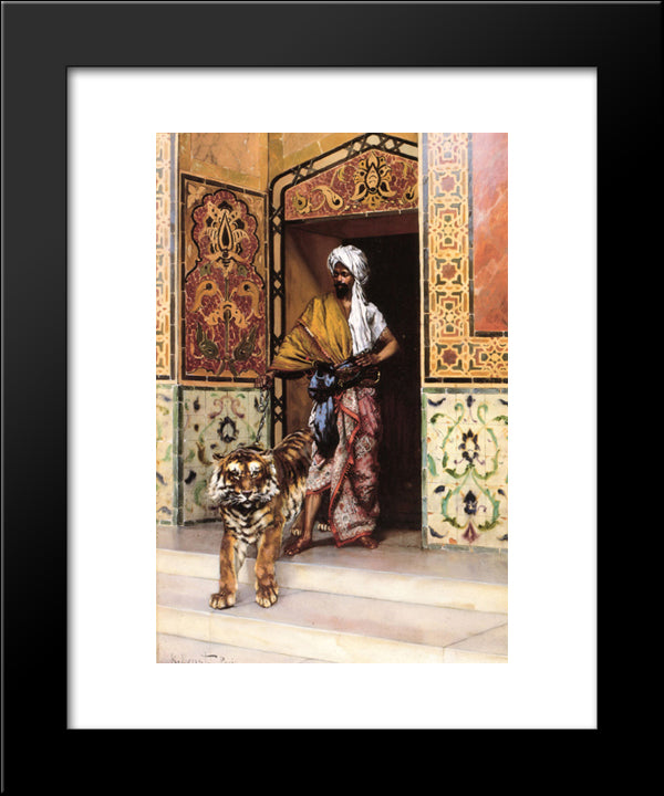 The Pasha'S Favourite Tiger 20x24 Black Modern Wood Framed Art Print Poster by Ernst, Rudolf