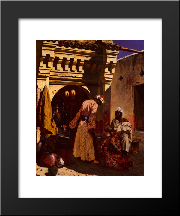 The Rug Merchant 20x24 Black Modern Wood Framed Art Print Poster by Ernst, Rudolf