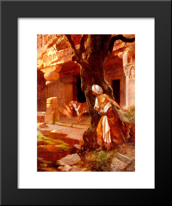 Awaiting The Tiger 20x24 Black Modern Wood Framed Art Print Poster by Ernst, Rudolf