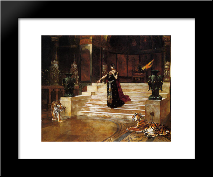 Salome And The Tigers 20x24 Black Modern Wood Framed Art Print Poster by Ernst, Rudolf