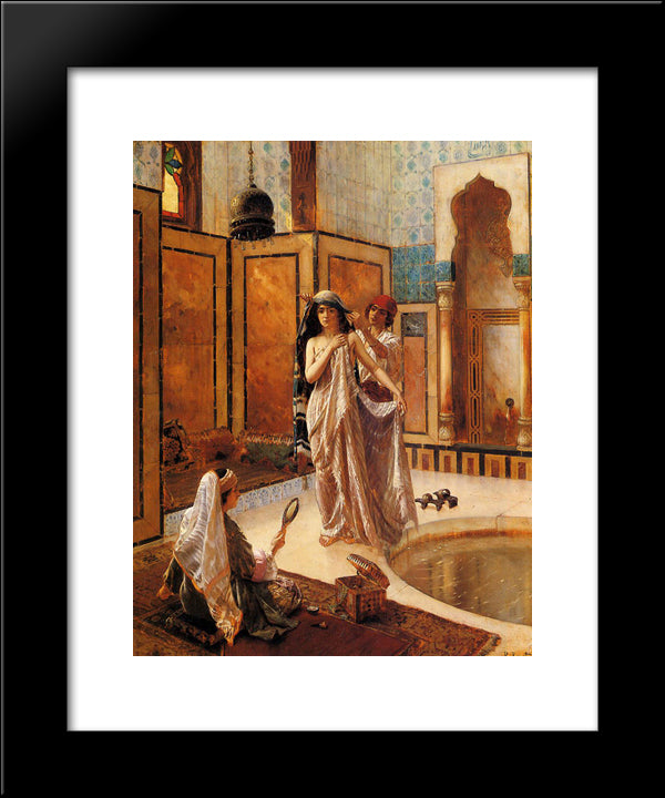 The Harem Bath 20x24 Black Modern Wood Framed Art Print Poster by Ernst, Rudolf