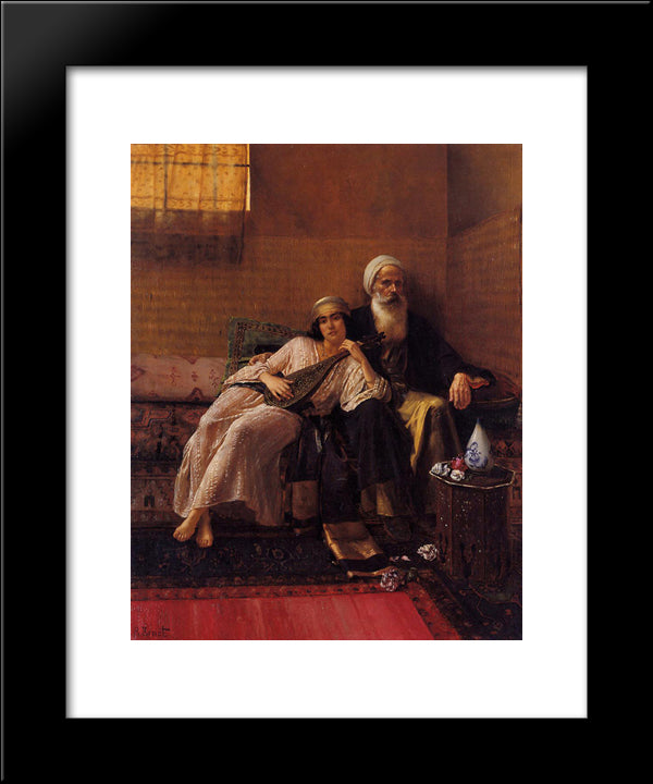 The Musician 20x24 Black Modern Wood Framed Art Print Poster by Ernst, Rudolf