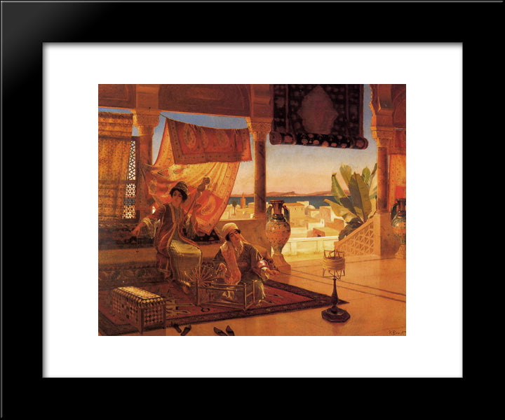 The Terrace 20x24 Black Modern Wood Framed Art Print Poster by Ernst, Rudolf