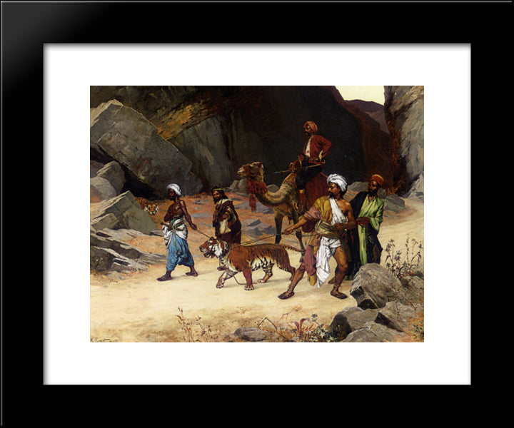 The Return From The Tiger Hunt 20x24 Black Modern Wood Framed Art Print Poster by Ernst, Rudolf