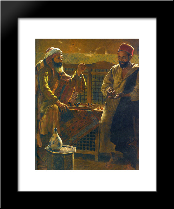Les Joueurs ' Detail 20x24 Black Modern Wood Framed Art Print Poster by Ernst, Rudolf