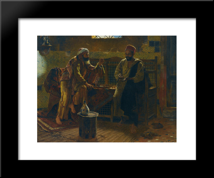 Les Joueurs 20x24 Black Modern Wood Framed Art Print Poster by Ernst, Rudolf