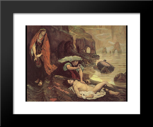 Don Juan Discovered By Haydee 20x24 Black Modern Wood Framed Art Print Poster by Brown, Ford Madox