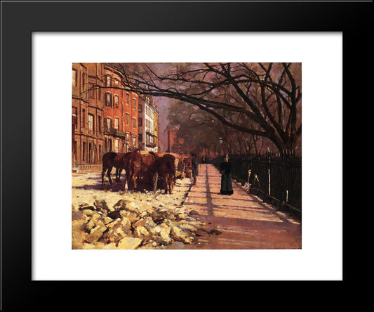 Beacon Street, Boston 20x24 Black Modern Wood Framed Art Print Poster by Robinson, Theodore