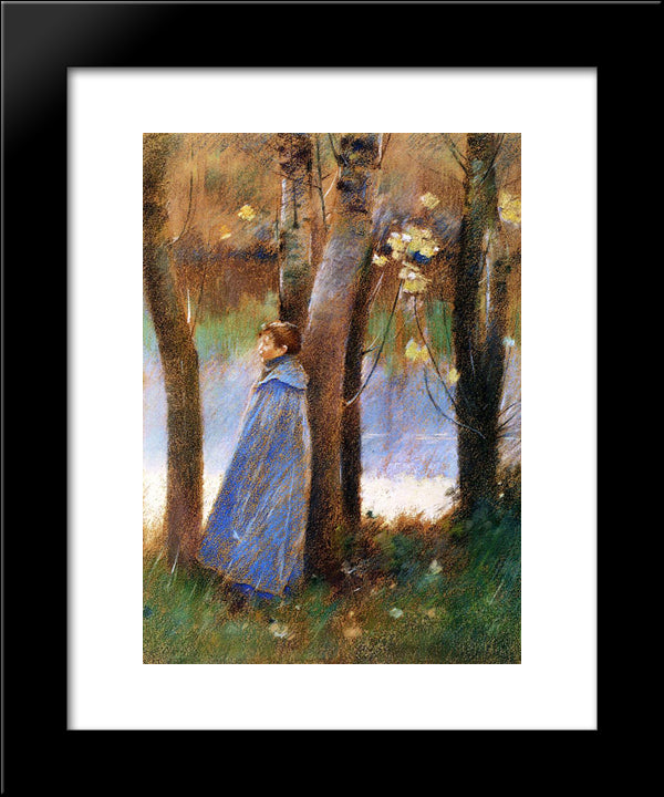 Figure In A Landscape 20x24 Black Modern Wood Framed Art Print Poster by Robinson, Theodore