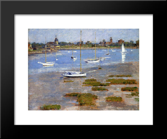 Low Tide, The Riverside Yacht Club 20x24 Black Modern Wood Framed Art Print Poster by Robinson, Theodore