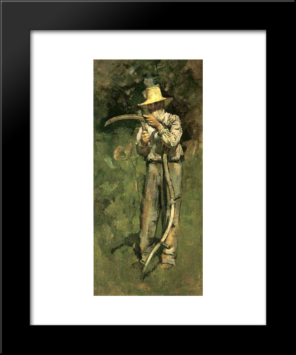 Man With Scythe 20x24 Black Modern Wood Framed Art Print Poster by Robinson, Theodore