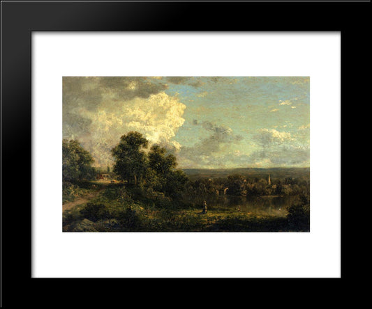 On The Housatonic River, Connecticut 20x24 Black Modern Wood Framed Art Print Poster by Robinson, Theodore