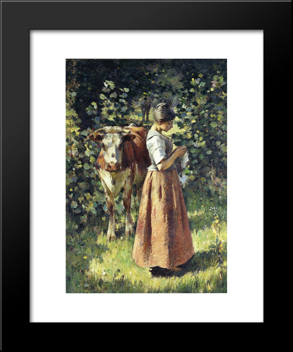 The Cowherd 20x24 Black Modern Wood Framed Art Print Poster by Robinson, Theodore