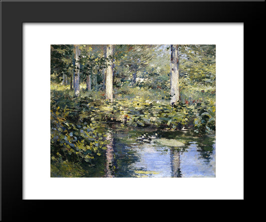 The Duck Pond 20x24 Black Modern Wood Framed Art Print Poster by Robinson, Theodore