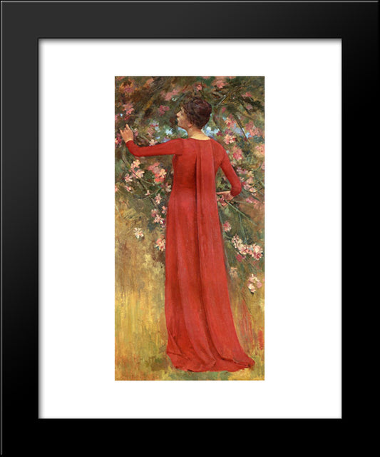 The Red Gown 20x24 Black Modern Wood Framed Art Print Poster by Robinson, Theodore