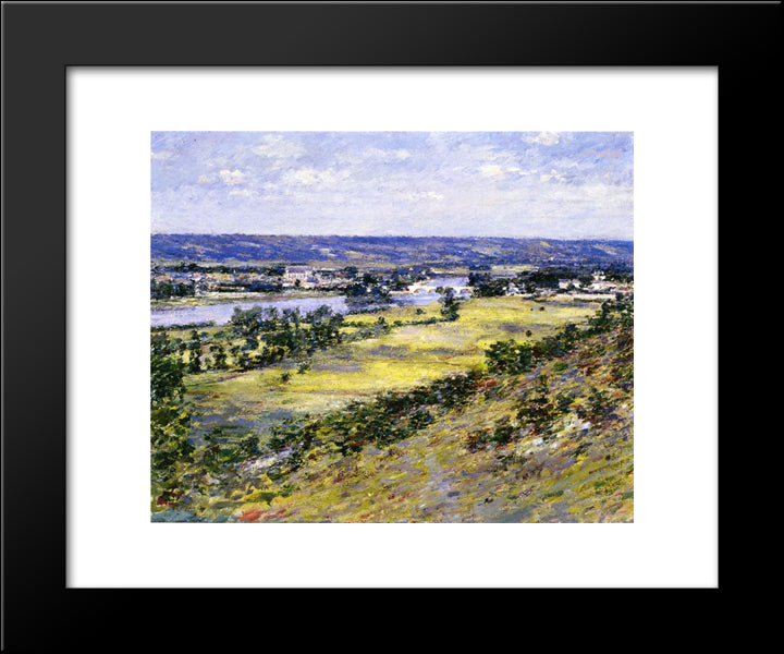 Valley Of The Seine From Giverny Heights 20x24 Black Modern Wood Framed Art Print Poster by Robinson, Theodore