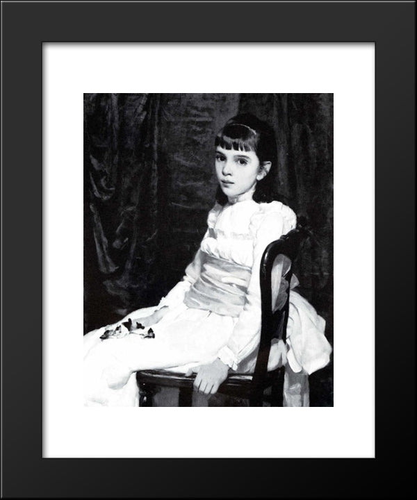 Little Girl 20x24 Black Modern Wood Framed Art Print Poster by Beaux, Cecilia