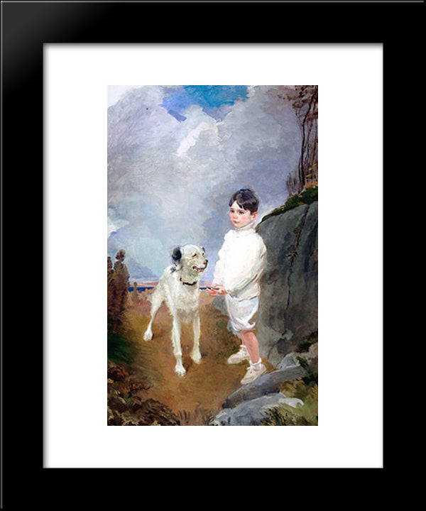 Lane Lovell And His Dog 20x24 Black Modern Wood Framed Art Print Poster by Beaux, Cecilia