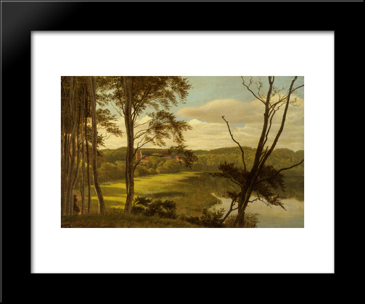 Visborg Gaard 20x24 Black Modern Wood Framed Art Print Poster by Aagaard, Carl Fredrik